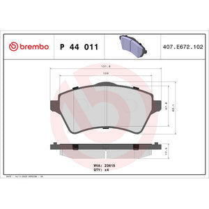 Set placute frana Brembo P 44 011