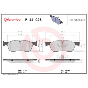 Set placute frana Brembo P 44 026