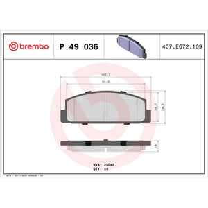 Set placute frana spate Brembo P 49 036