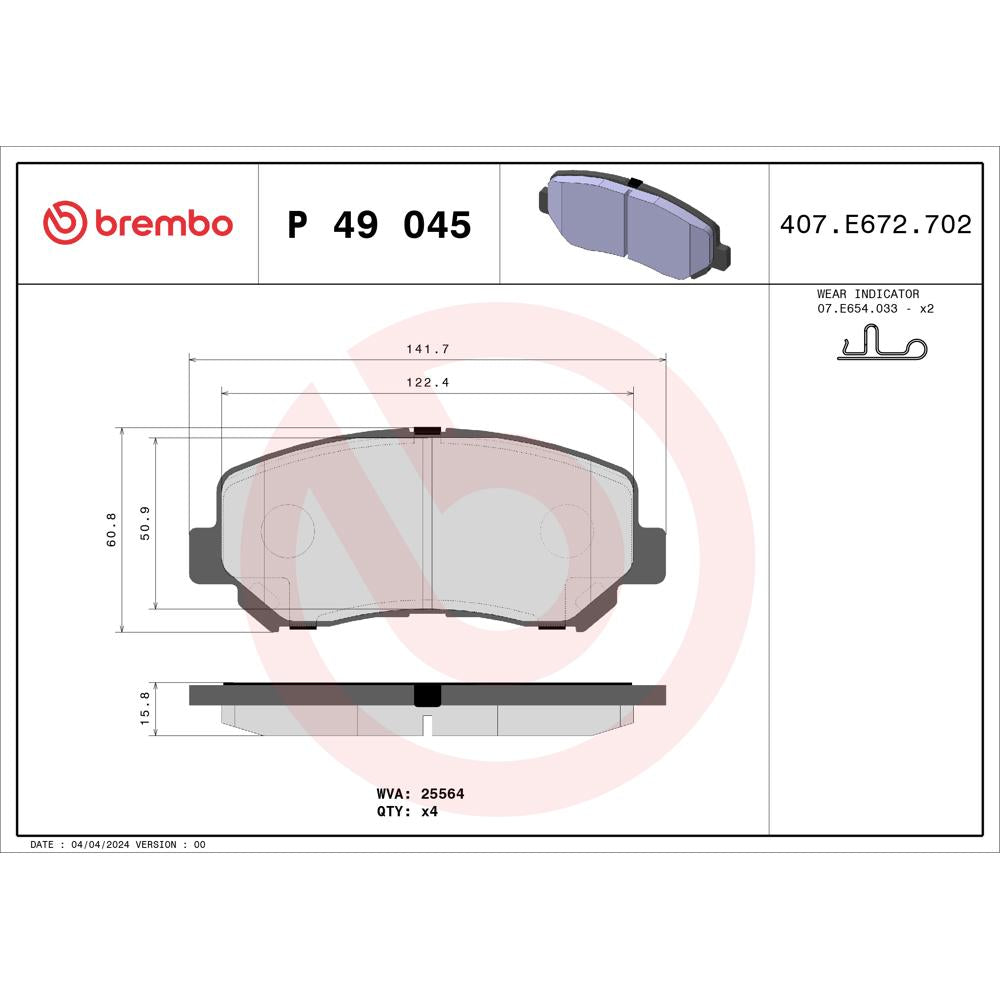 Set placute frana Brembo P 49 045