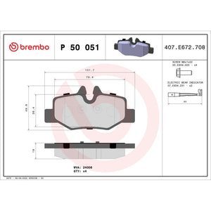 Set placute frana Brembo P 50 051