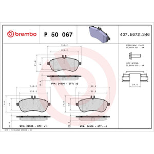 Set placute frana Brembo P 50 067