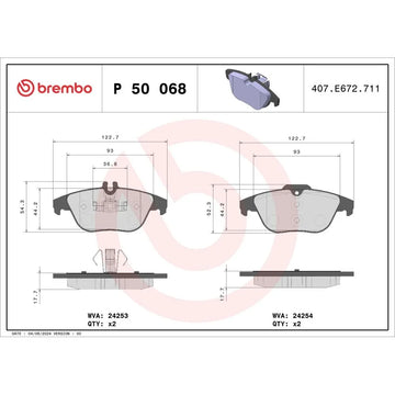 Set placute frana spate Brembo P 50 068
