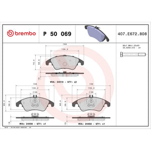 Set placute frana fata Brembo P 50 069