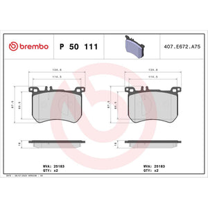 Set placute frana Brembo P 50 111