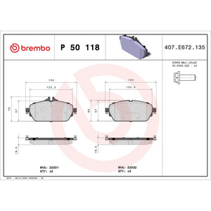 Set placute frana fata Brembo P 50 118