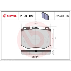 Set placute frana Brembo P 50 120