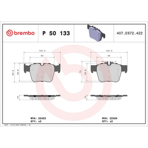 Set placute frana spate Brembo P 50 133