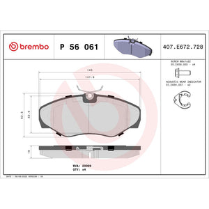 Set placute frana Brembo P 56 061