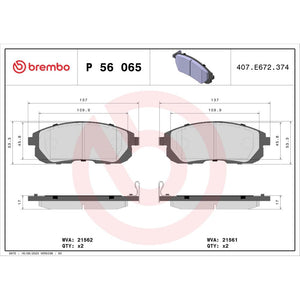 Set placute frana fata Brembo P 56 065