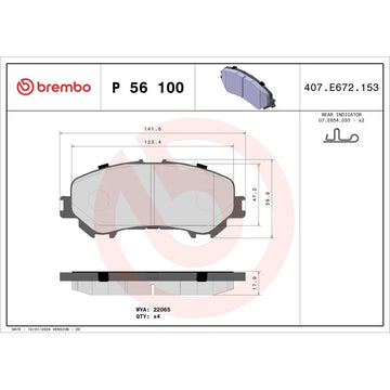 Set placute frana Brembo P 56 100