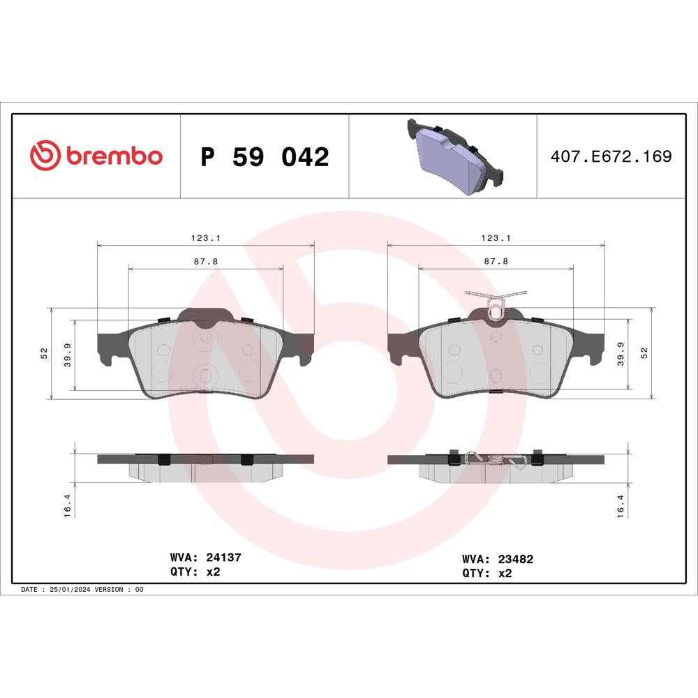 Set placute frana Brembo P 59 042