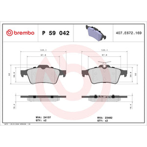 Set placute frana Brembo P 59 042