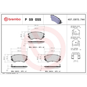 Set placute frana fata Brembo P 59 055