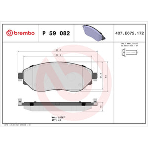 Set placute frana Brembo P 59 082