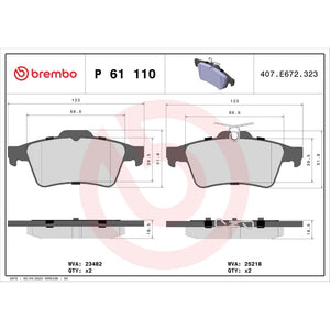 Set placute frana Brembo P 61 110