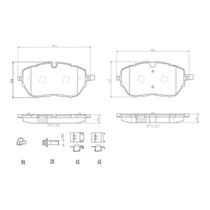 Set placute frana Brembo P 61 128