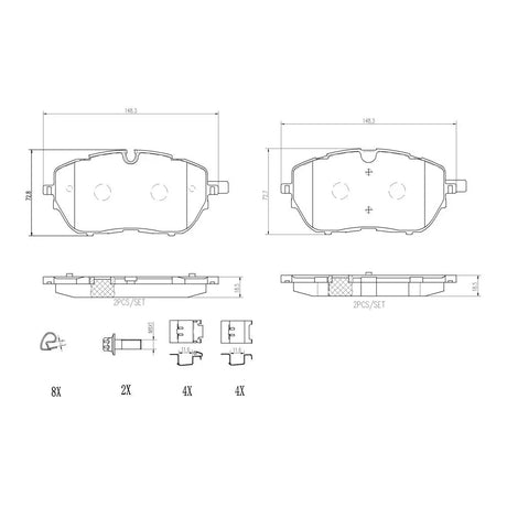 Set placute frana Brembo P 61 128