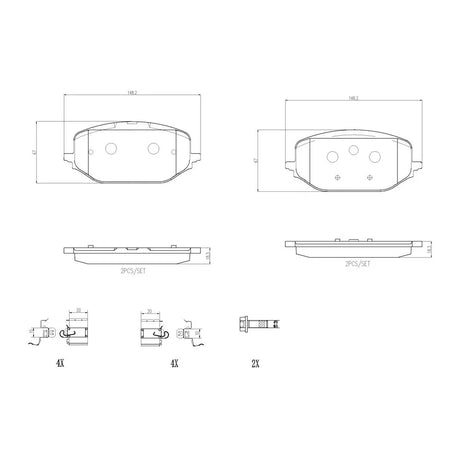 Set placute frana Brembo P 61 142