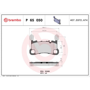 Set placute frana Brembo P 65 050