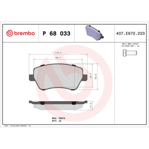 Set placute frana fata Brembo P 68 033