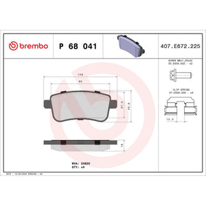 Set placute frana Brembo P 68 041