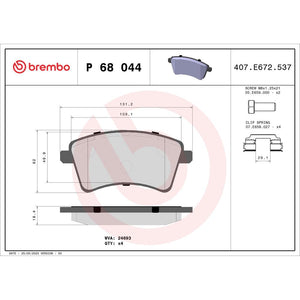 Set placute frana Brembo P 68 044