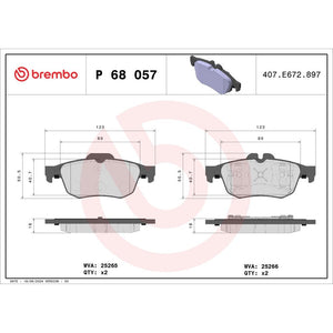 Set placute frana spate Brembo P 68 057
