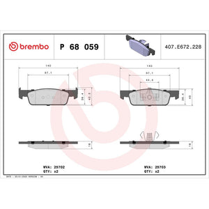 Set placute frana Brembo P 68 059