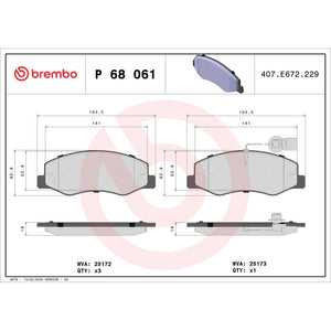 Set placute frana Brembo P 68 061