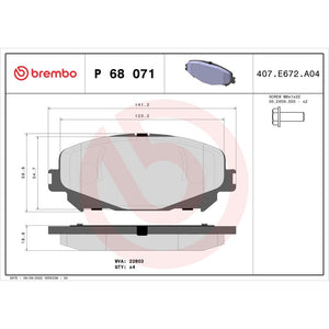 Set placute frana fata Brembo P 68 071