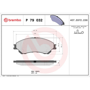 Set placute frana Brembo P 79 032