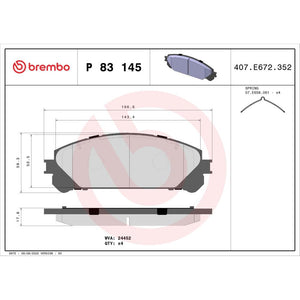 Set placute frana Brembo P 83 145