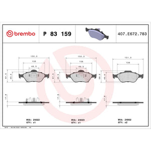 Set placute frana Brembo P 83 159