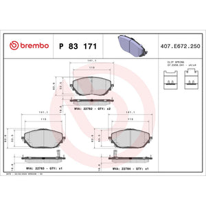 Set placute frana fata Brembo P 83 171