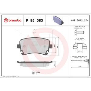 Set placute frana Brembo P 85 083