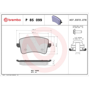 Set placute frana Brembo P 85 099