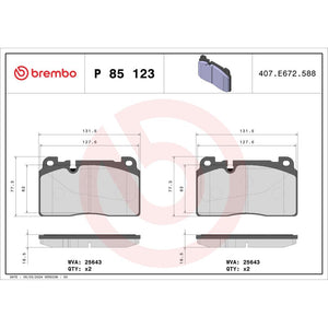 Set placute frana fata Brembo P 85 123