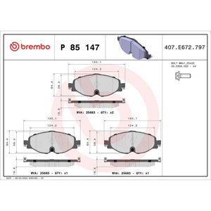 Set placute frana Brembo P 85 147