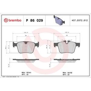 Set placute frana Brembo P 86 029