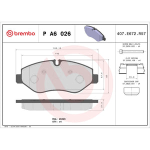 Set placute frana Brembo P A6 026