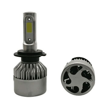 Set 2 becuri auto far LED H7 COB 8000lm 6000K cu ventilator