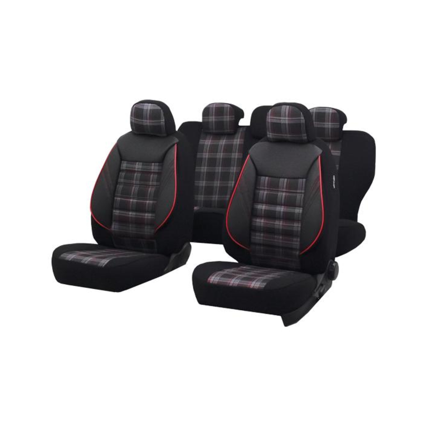Set huse scaun sport negru-rosu