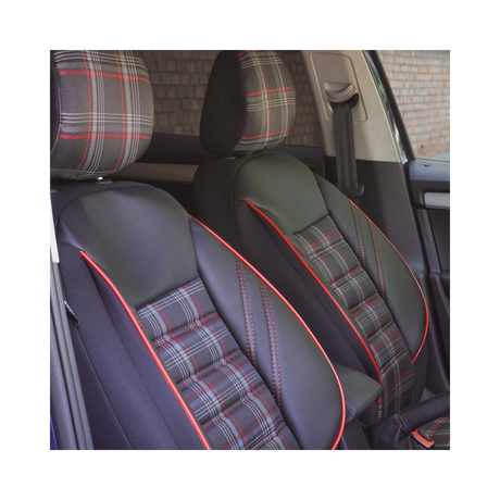 Set huse scaun sport negru-rosu