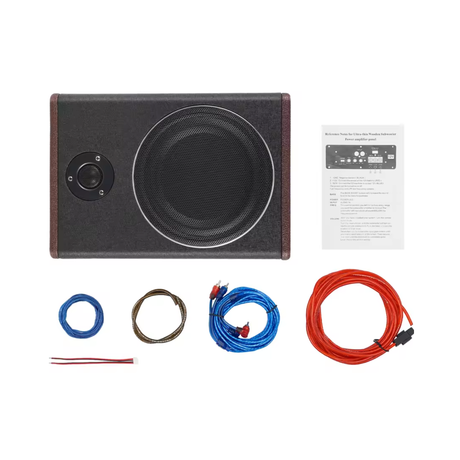 Subwoofer auto activ slim 8 inch sub scaun 12V 600W bass reglabil