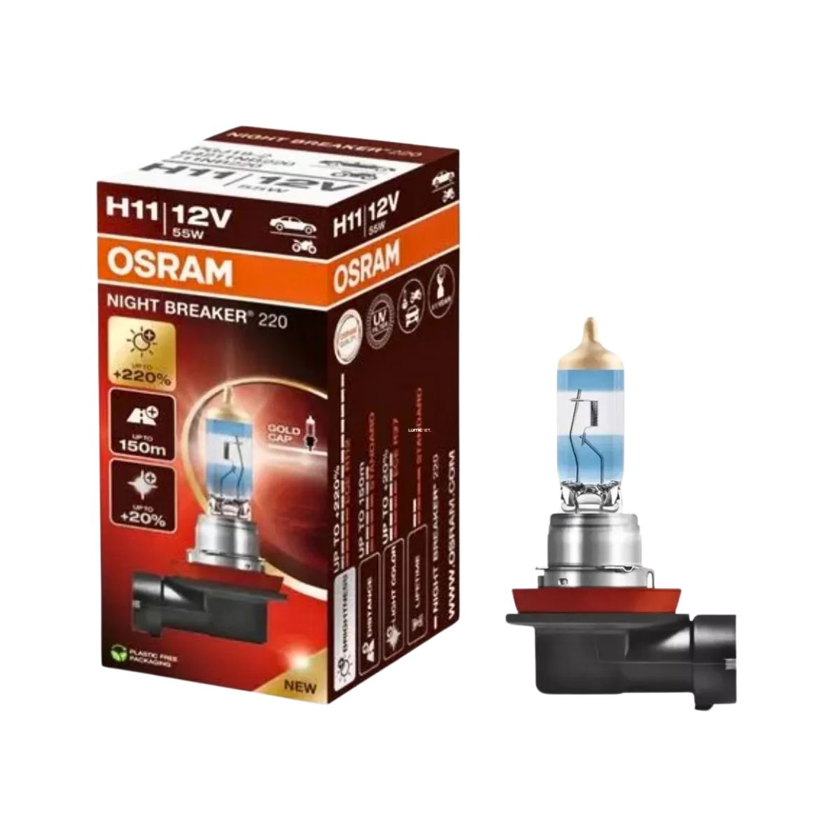 Bec auto far halogen Osram H11 Night Breaker +220% 55w 12v 64211NB220