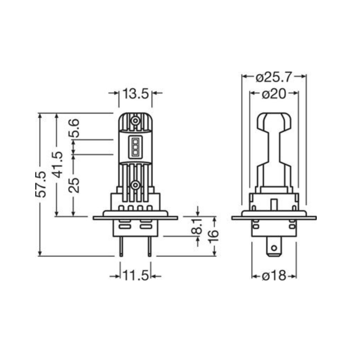 Set 2 becuri H7 Osram LEDdriving HL Easy 12V 16W 6500K 64210DWESY