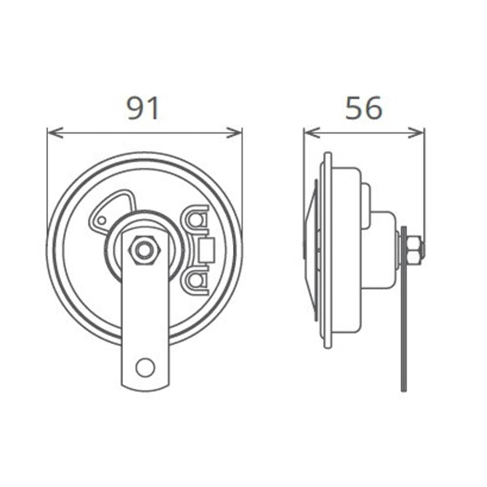 Claxon electromagnetic, tip disc, 24V 3A ton inalt Seger 50FI24.100.02K