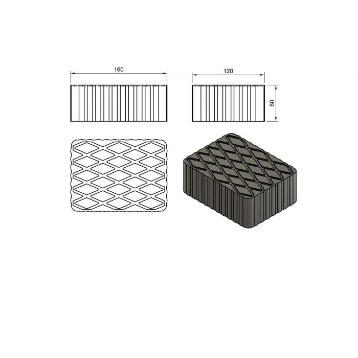 Tapă de cauciuc rectangulară Clas EG1136 – imagine 2