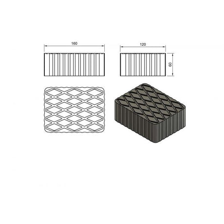 Tapă de cauciuc rectangulară Clas EG1136 – imagine 2